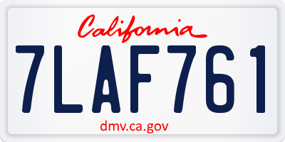 CA license plate 7LAF761
