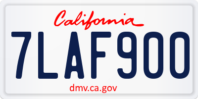 CA license plate 7LAF900