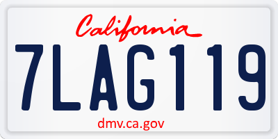 CA license plate 7LAG119