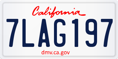 CA license plate 7LAG197