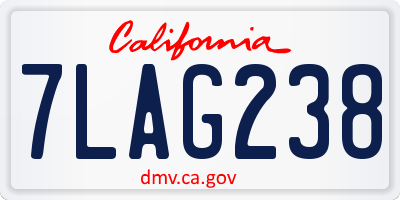 CA license plate 7LAG238