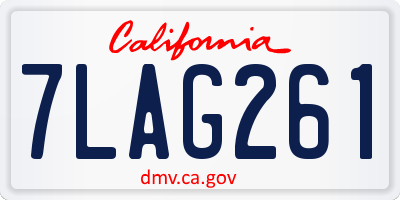 CA license plate 7LAG261