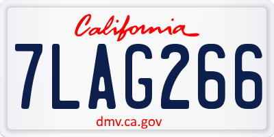 CA license plate 7LAG266