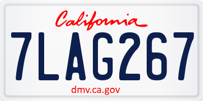 CA license plate 7LAG267