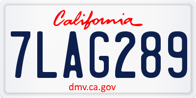CA license plate 7LAG289