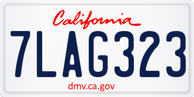 CA license plate 7LAG323