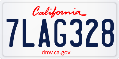 CA license plate 7LAG328