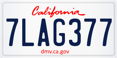 CA license plate 7LAG377