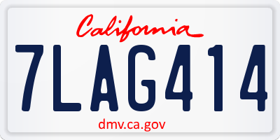 CA license plate 7LAG414
