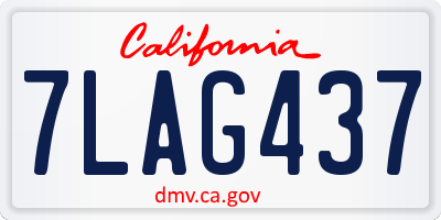 CA license plate 7LAG437
