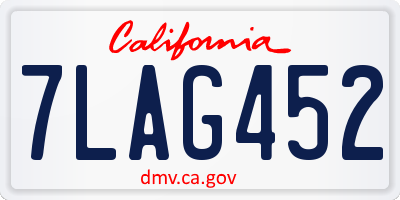 CA license plate 7LAG452