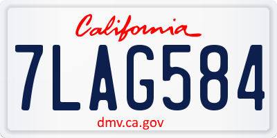 CA license plate 7LAG584