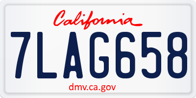 CA license plate 7LAG658