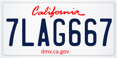 CA license plate 7LAG667
