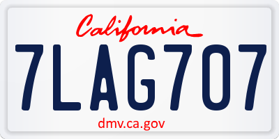 CA license plate 7LAG707