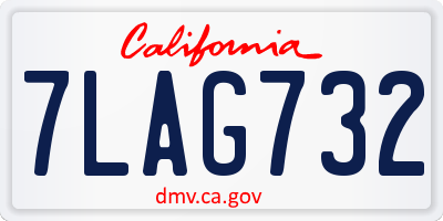 CA license plate 7LAG732