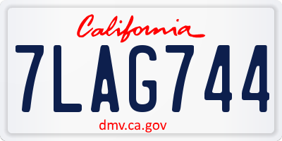 CA license plate 7LAG744