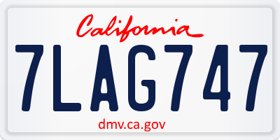 CA license plate 7LAG747