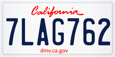 CA license plate 7LAG762