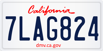 CA license plate 7LAG824