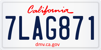 CA license plate 7LAG871