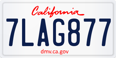 CA license plate 7LAG877