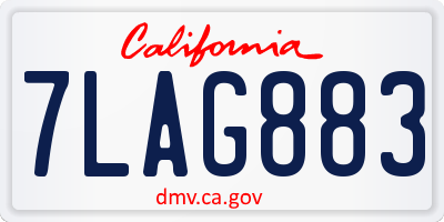 CA license plate 7LAG883