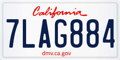 CA license plate 7LAG884