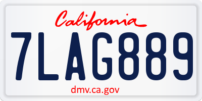 CA license plate 7LAG889