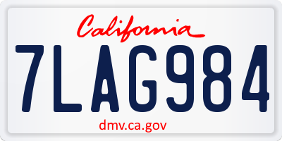 CA license plate 7LAG984