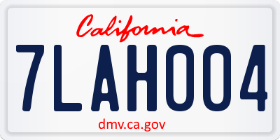 CA license plate 7LAH004