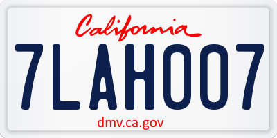 CA license plate 7LAH007
