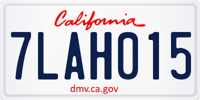 CA license plate 7LAH015