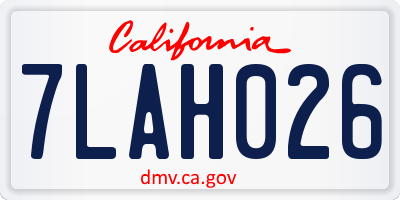 CA license plate 7LAH026