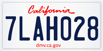 CA license plate 7LAH028