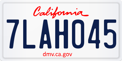 CA license plate 7LAH045