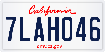 CA license plate 7LAH046