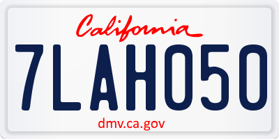 CA license plate 7LAH050