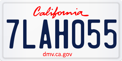 CA license plate 7LAH055