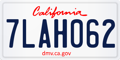CA license plate 7LAH062
