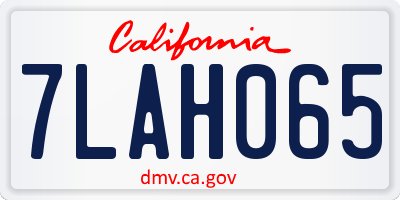 CA license plate 7LAH065