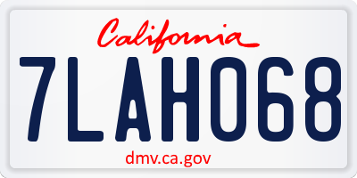 CA license plate 7LAH068