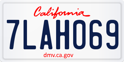 CA license plate 7LAH069