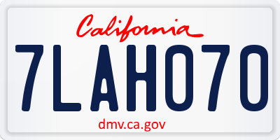 CA license plate 7LAH070