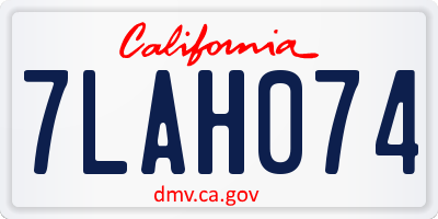 CA license plate 7LAH074