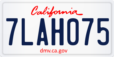 CA license plate 7LAH075