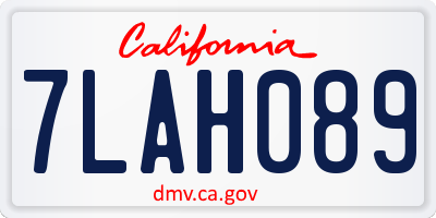 CA license plate 7LAH089