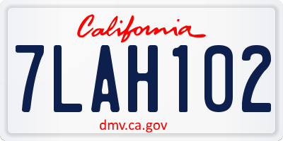 CA license plate 7LAH102