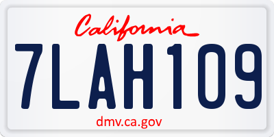 CA license plate 7LAH109
