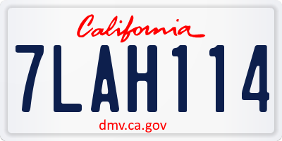 CA license plate 7LAH114